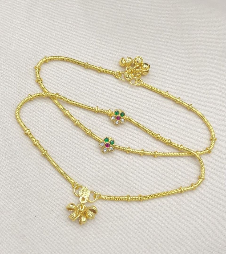 Kundan Daisy Anklets